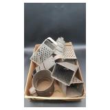 Box of Graters & Flour Sifters