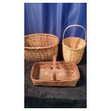 3 splint Wood Baskets