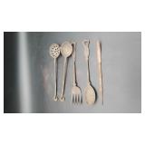 4 Cast Iron Utensils & Misc