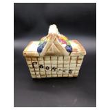 Picnic Basket Ceramic Cookie Jar