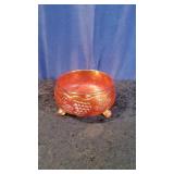 Fenton Carnival Footed Bowl with Grape & Leaf