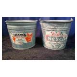 2 Galvanized Pails with Handles