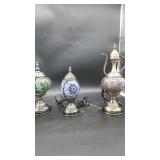 Turkish Aladdin Mosaic Lamp &  2 Small Mosaic Lamp