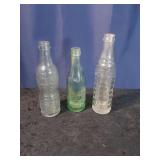 3 Vtg. Soda Bottle