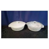 2 Fire King Candle Glow Dishes