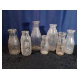 Clear Glass Milk Bottles & Misc