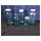 5 Blue Ball Jars