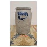 One Gallon Decorated Salt Glazed Stoneware Jar.