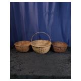 3 Round Berry Baskets