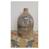 1 Gallon Mass. Floral Decorated Stoneware Jug.
