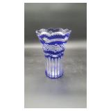 Art Nouveau Crystal Vase Cobalt Blue