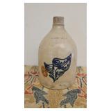 Whites Utica 1 Gal Blue Cobalt Decorated Jug.