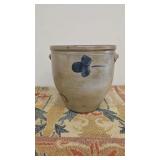 1 1/2 Gallon Blue Cobalt Decorated Saltglazed Pot