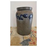 Small Western PA Blue Decorated Jar.