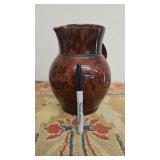 Redware Stoneware pitcher w/ Maganese Spots.