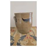 New York Stoenware Crock W/ Lug Handles Blue Cobat