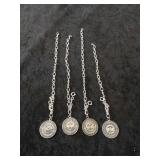 4 Bracelets with Charms