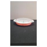 Vtg Pyrex Pink Daisy Oval Divided
