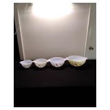 4 Vtg Pyrex Goosberry Cinderella Bowls
