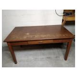 Wood Worktable with Drawer