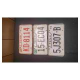 3 Vtg Automobile Tags