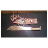 Machete with Leather Sheath