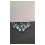 4 Palaks Glasses & 3 Vtg Etched Glasses