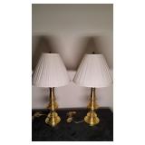 2 Stiffel Style Antique Brass Table Lamps