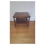 Henredon Two Tier Square Wood Side Table