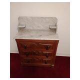 Vtg Antique Marble Top Wash Stand