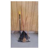 3 Rakes & Scrub Brush