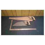 2 Vtg Hand Drills, Saws & Misc