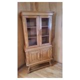 Oak Solid Wood 4 Door China Hutch on Legs