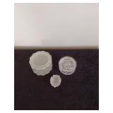 3 Glass Trinket Boxes