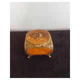 Antique French Ormolu Filigree Footed Jewelry