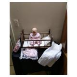 Bebedoux Doll & Wooden Baby Cradle