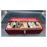 Red Metal Tool Box and Contents