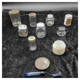9 Vtg Glass Jars with Metal Lids