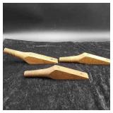 9 Vtg Wooden Insulator Pegs/Mounts Glass Insulator