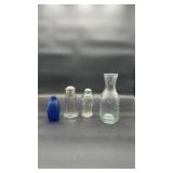 4 Vtg Glass Bottles