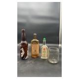 4 Vtg Advertising Bottles