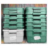 10 Green Plastic Storage Totes