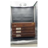 Wood 4 Drawer Tool Storage Cabinet w/Contents