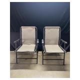 Two Folding Beach Chairs