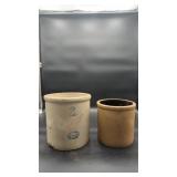 Red Wing No. 2 Crock & Brown Crock