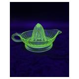 Uranium Light Green Depression Glass Juicer