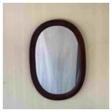 Oval Shaped Wood Mirror