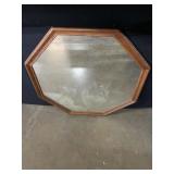 Octagonal Mirror with Engraved Wolves