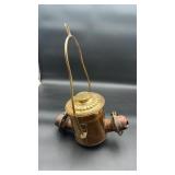 Two Burner Brass Angle Lamp and Advertisment