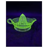 Uranium Light Green Depression Glass Juicer